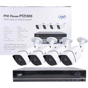 PNI House PTZ1300 - Videobewakingskit - 4 Camera's - 2MP - NVR