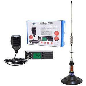 PNI Paket PNI Escort HP 9500 CB-Funkgerät, ASQ, 12–24 V + PNI ML70 CB-Antenne, 70 cm mit 145 mm Magne... (8 km), Walkietalkie, Zwart