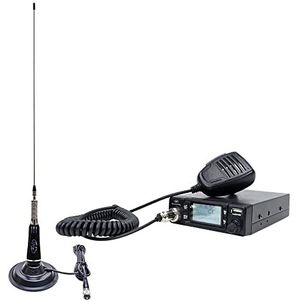 CB-radio PNI Escort HP 9700 USB en CB antenne PNI LED 2000 met magnetische voet, 12V / 24V voeding, incl. sigarettenaanstekerstekker, ASQ 5 niveaus