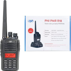 PNI - PMR R18 - Walkie Talkie - Zwart - IP67 Stof/Waterdicht