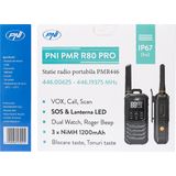PNI - Draagbare Radio PMR R80 PRO - Zwart/Oranje - Waterdicht IP67 - Set van 2