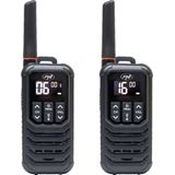 PNI - Draagbare Radio PMR R80 PRO - Zwart/Oranje - Waterdicht IP67 - Set van 2
