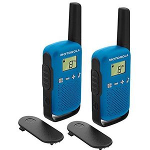 Radio PMR draagbare Motorola TALKABOUT T42 (Set Van 2, Pmr446, 16 Kanalen, Bereik 4 Km), Blauw + Sticky Pad Blauw