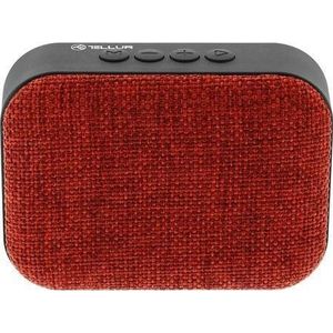 TELLUR Callisto Draagbare Bluetooth-luidspreker, ultra-compact stoffen design, kleine draagbare bluetooth-luidspreker, handsfree, USB, MicroSD/TF, micro-USB-aansluiting, rood