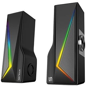 Serioux 2.0 Gaming Speakers Blys X167, RGB Lighting, Bluetooth, zwart