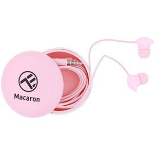TELLUR Ear Macaron hoofdtelefoon, draagtas, roze