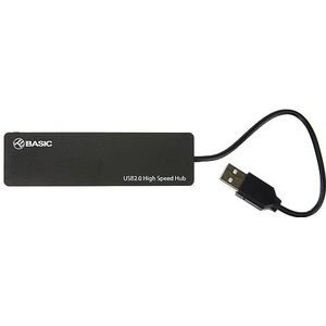 TELLUR Basic USB Hub, 4 Anschlüsse, USB 2.0, Schwarz