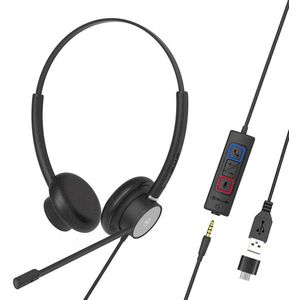 Tellur Voice 420 bedrade headset binauraal zwart (Bedraad, USB-A), Kantoorheadset, Zwart