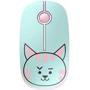 TELLUR draadloze muis met nano USB 2,4 GHz-ontvanger, draadloze muis met stille klik, 1600 DPI, 3 knoppen, Plug & Play, slank en lichtgewicht ontwerp om mee te nemen… (Kat)