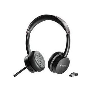 Tellur Voice Pro draadloze headset voor callcenters zwart (Draadloze, USB-C), Kantoorheadset, Zwart