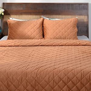 Deco Mex Elenia JS0549240T beschermhoes 3-delige set, 240 x 260 cm, 50 x 70 cm, terracotta