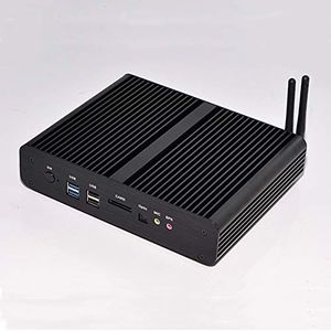HSIPC Skylake i5/i7 Industrial PC, Fanless PC met Rich IO: VGA HDMI USB 3.0 LAN SD Card Reader Aluminium Case, i7 8G RAM 256 SSD