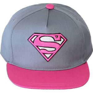 Superman Supergirl Snapback Cap Pet Roze/Grijs