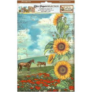 Stamperia - Sunflower Art A4 Rice Paper Selection (6 pcs) (DFSA4XSF)