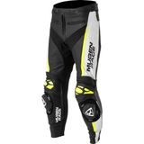 MUGENRACE - RBRS-1 - Leren Motorbroek - Zwart Wit Fluo Geel