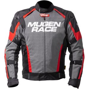 MUGENRACE - Romano - Waterdichte Textieljas - Donkergrijs Zwart Rood