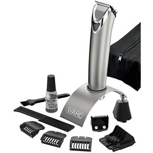 Wahl Stainless Steel Face and Body Grooming Set, Trimmers voor Mannen, Baard Trimmer Kit, Stoppelbaard Trimmer, Body Trimmer, Oor en Neus Trimmer, Male Grooming Set, Geschenken voor Mannen