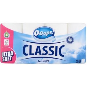 OOOPS! 3-Laags Sensitive Toiletpapier 16 Stuks
