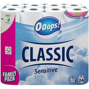 Ooops! Toiletpapier Classic Sensitive 3-laags 24 stuks