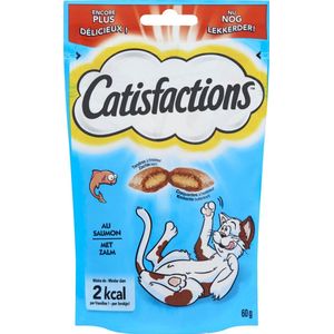 Catisfactions Snacks - Kattensnoepjes - Zalm - 6 x 60g