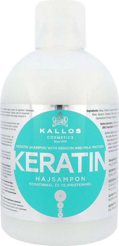 Kallos KJMN Professional - Keratin Shampoo - 1000 ml - Shampoo voor Vrouwen