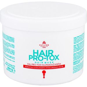 Kallos Hair Pro-Tox Masker voor Slap en Beschadigd Haar met Kokosolie, Hyaluronzuur en Collageen 500 ml
