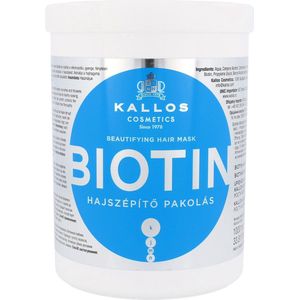 Kallos KJMN Professional Biotin - Haarmasker - 1000 ml - Voor Dun Haar