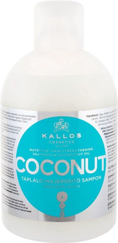 Kallos - Coconut - Shampoo - 1000 ml - Voor Beschadigd Haar