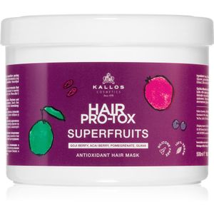 Kallos Hair Pro-Tox Superfruits regenererende sheet mask voor Futloss Haar zonder Glans 500 ml