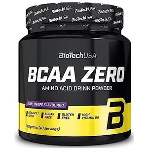 BioTechUSA BCAA Zero | Essentieel aminozuur poeder | 6g BCAA met instant L-leucine | Veganistisch | Suikervrij, Lactosevrij, Glutenvrij, 360 g, Blauwe Druif
