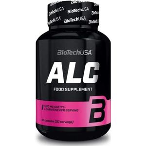 BioTechUSA ALC | Acetyl L-Carnitine HCL | met Zink | Antioxidant Formule | Cafeïnevrij | Verhoogt metabolisme en energie, 60 capsules
