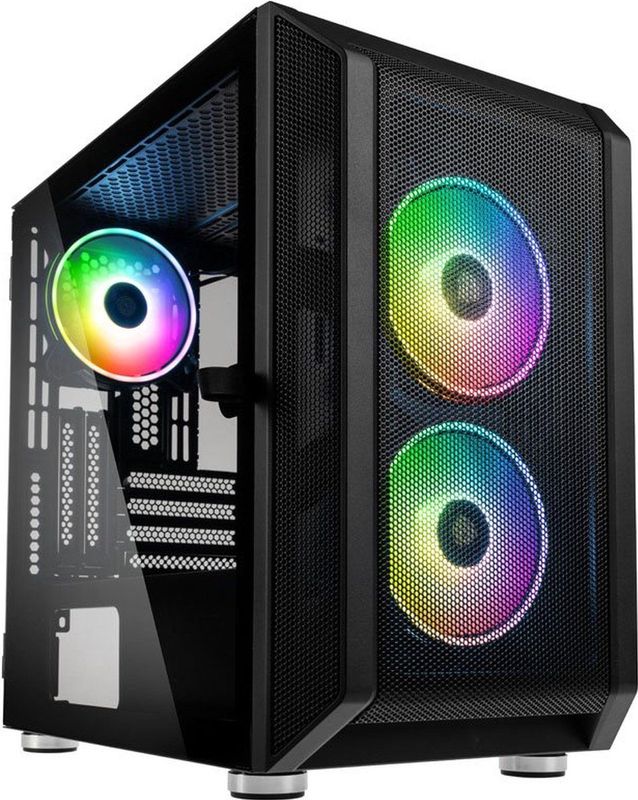 Kolink - CITADEL MESH RGB - Micro-tower Gaming-behuizing - Zwart - Staal, Gehard Glas