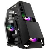 KOLINK Chungus Shredded PC behuizing Big Tower ATX behuizing A RGB PC-behuizing, gehard glas computerbehuizing voor PC, Gaming Tower, pc-hoes met ventilator, pc-behuizing, doorzichtig