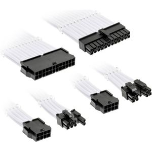 Kolink Core Standard Geflochtenes Kabelverlängerungs-Kit, Vier Kabel, PET-Geflecht, 18AWG Kupferverkabelung, Strahlendes Weiß