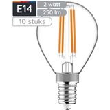 Avide E14 LED Filament Lamp - Extra Warm Wit - Mini Globe P45 - 2W - 10 stuks