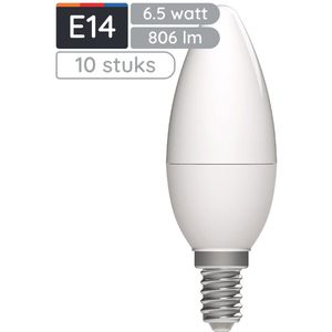 Avide E14 LED Lamp 6.5W - 806lm - 4000K - Neutraal Wit - LED Kaarslamp B35 - Vervangt 60W Gloeilamp - 10 stuks