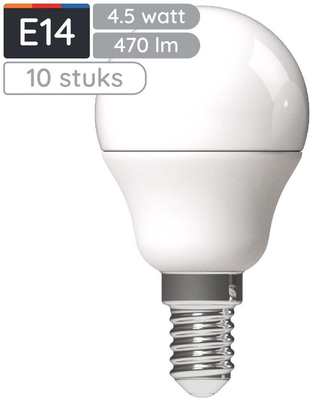 Avide E14 LED Lamp - Warm Wit - Mini Globe P45 - 4.5W - 470lm - 10 stuks