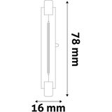 Avide R7S LED Staaflamp 78mm - 5W 220-240V - 4000K - 500lm - LED Lampjes Insteek - Wit licht - Vervangt 42W lamp
