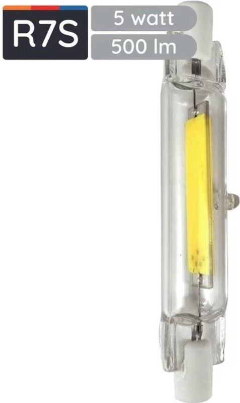 Avide R7S LED Staaflamp 78mm - 5W 220-240V - 4000K - 500lm - LED Lampjes Insteek - Wit licht - Vervangt 42W lamp