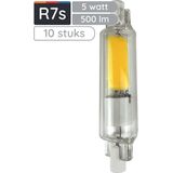 Avide R7s - LED Staaflamp - Dimbaar - 78mm - 5W - 4000K - Wit licht - 10 stuks