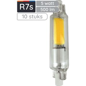 Avide R7s - LED Staaflamp - Dimbaar - 78mm - 5W - 4000K - Wit licht - 10 stuks