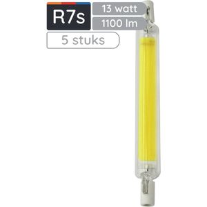 Avide R7s - LED Staaflamp - Wit - 118mm - 13W - 4000K - 1100lm - 5 stuks