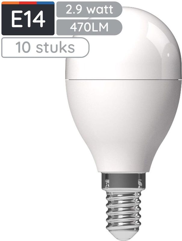 Avide E14 LED Lamp - Neutraal Wit Licht - LED Globe Mini P45 - 2.9W - 470 Lumen - Vervangt 40W - 10 stuks