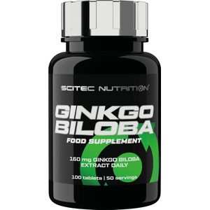 Scitec Nutrition® - Ginkgo Biloba (100 tabletten) - 50 doseringen - geheugen - concentratie - hersenfunctie - supplement