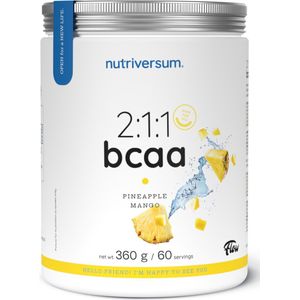 Nutriversum | BCAA | 360 gram | Pineapple Mango | 60 Doseringen | 2:1:1 Formule | Zero Suikervrij | Instant oplosbaar |Aminozuren | Tijdens trainen | Herstel | Spiergroei | Vitaliteit | Immuun systeem | Nutriworld