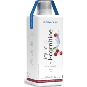 Nutriversum | L-Carnitine in vloeibare vorm | Sour Cherry | 20 porties | Zero suiker | Hoge dosis L-Carnitine aminozuur | Vetvrij | Voor dagelijks gebruik | Nutriworld