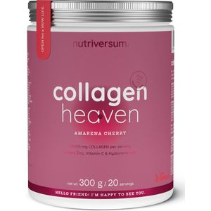 Nutriversum | Rund collageen heaven | Amarena Cherry | 300gr 20 servings | 10000mg collageen per serving | Hyaluronzuur | Vrouwen | Supplement | Nutriworld