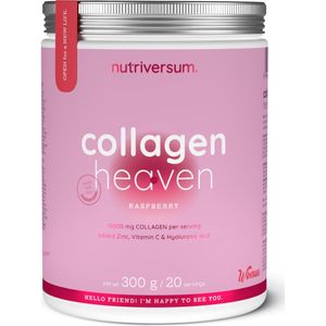 Nutriversum | Rund collageen heaven | Raspberry | 300gr 20 servings | 10000mg collageen per serving | Hyaluronzuur | Vrouwen | Supplement | Nutriworld