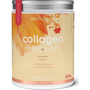 Nutriversum | Rund collageen heaven | Hibiscus Peach | 300gr 20 servings | 10000mg collageen per serving | Hyaluronzuur | Vrouwen | Supplement | Nutriworld