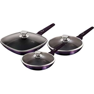 Berlinger Haus 7107 - 6-delige pannenset - Purple Eclipse Collection - Met deksel